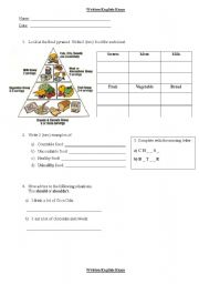 English Worksheet: Healthy food