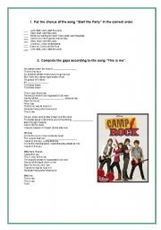 English worksheet: Song - Camp Rock