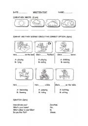 English Worksheet: easy test for 4th / 5th grade