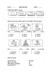 English Worksheet: easy test for 4th / 5th grade