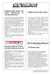 English Worksheet: NEWS