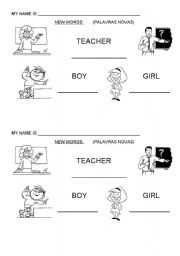 English worksheet: teacher - boy - girl