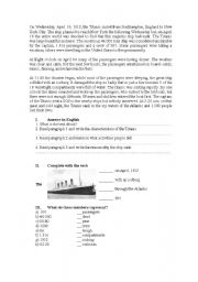 English Worksheet: TITANIC