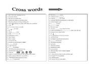 English worksheet: crosswords