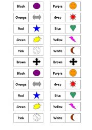 English Worksheet: Colors Domino