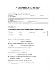 English Worksheet: frequency advrebs