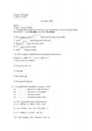 English Worksheet: present simple and present continuous