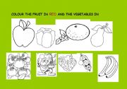 English worksheet: FRUIT AND VEGETABLES