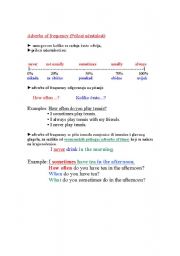 English worksheet: Adverbs of frequency