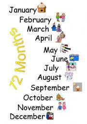 English Worksheet: Months Song Board