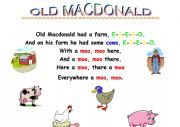 English Worksheet: Old macdonald Songboard