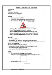 English worksheet: A car accident 
