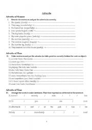 English Worksheet: adverbs