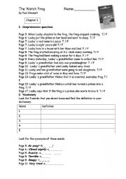 English worksheet: The Watch Frog 