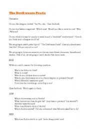 English Worksheet: The Devil wears PraDA