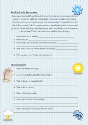English Worksheet: Weather :) 