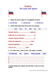 English Worksheet: Russia: the facts and figures