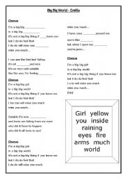 English Worksheet: Big Big world