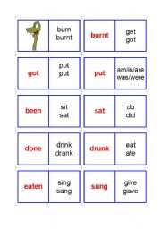 English Worksheet: irregular verbs snake