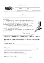 English Worksheet: Part A: Reading Comprehension Test