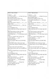 English worksheet: more than words song