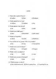 English Worksheet: Quiz