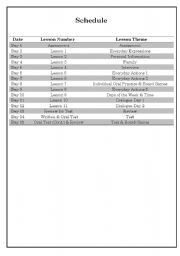 English Worksheet: Summer / Winter Camp lesson plan - week 1