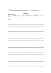 English Worksheet: Journal Entry, The Outsiders