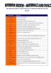 English Worksheet: Interior Design - Lexis in Use