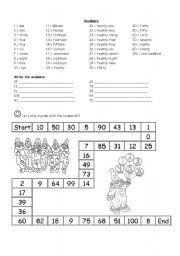 English Worksheet: Numbers