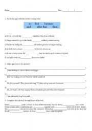 English Worksheet: Linking words - past continuous - simple past