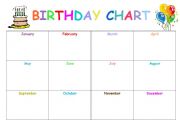 English Worksheet: birthday chart