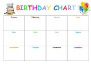 English worksheet: birthday chart