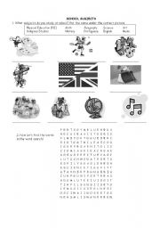 English Worksheet: School Subjects