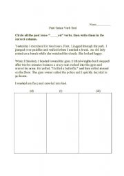 English Worksheet: Past tense regular 