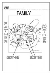 English worksheet: Family Members - the simpsons