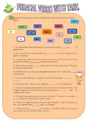 English Worksheet: Phrasal verbs with take.