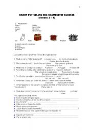 English Worksheet: Harry Potter and the Chamber of Secrets