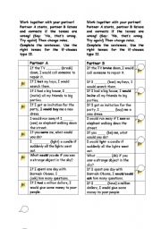 English Worksheet: Tandem-activity for if-clauses type II