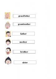 English worksheet: my family