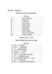 English Worksheet: revising grammar