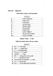 English worksheet: revising grammar