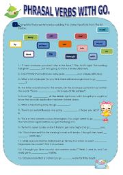 English Worksheet: Phrasal verbs with go.