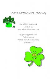 English worksheet: Saint Patricks song