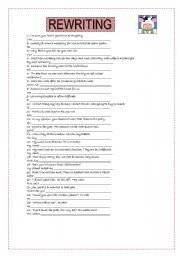 English Worksheet: REWRITING