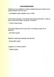 English worksheet: english english quotes