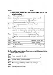 English worksheet: Present Simple-Quiz