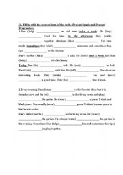 English Worksheet: Present Simple Vs Present Progressive