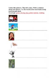 English worksheet: Story writing frame