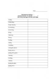 English worksheet: -ing survey